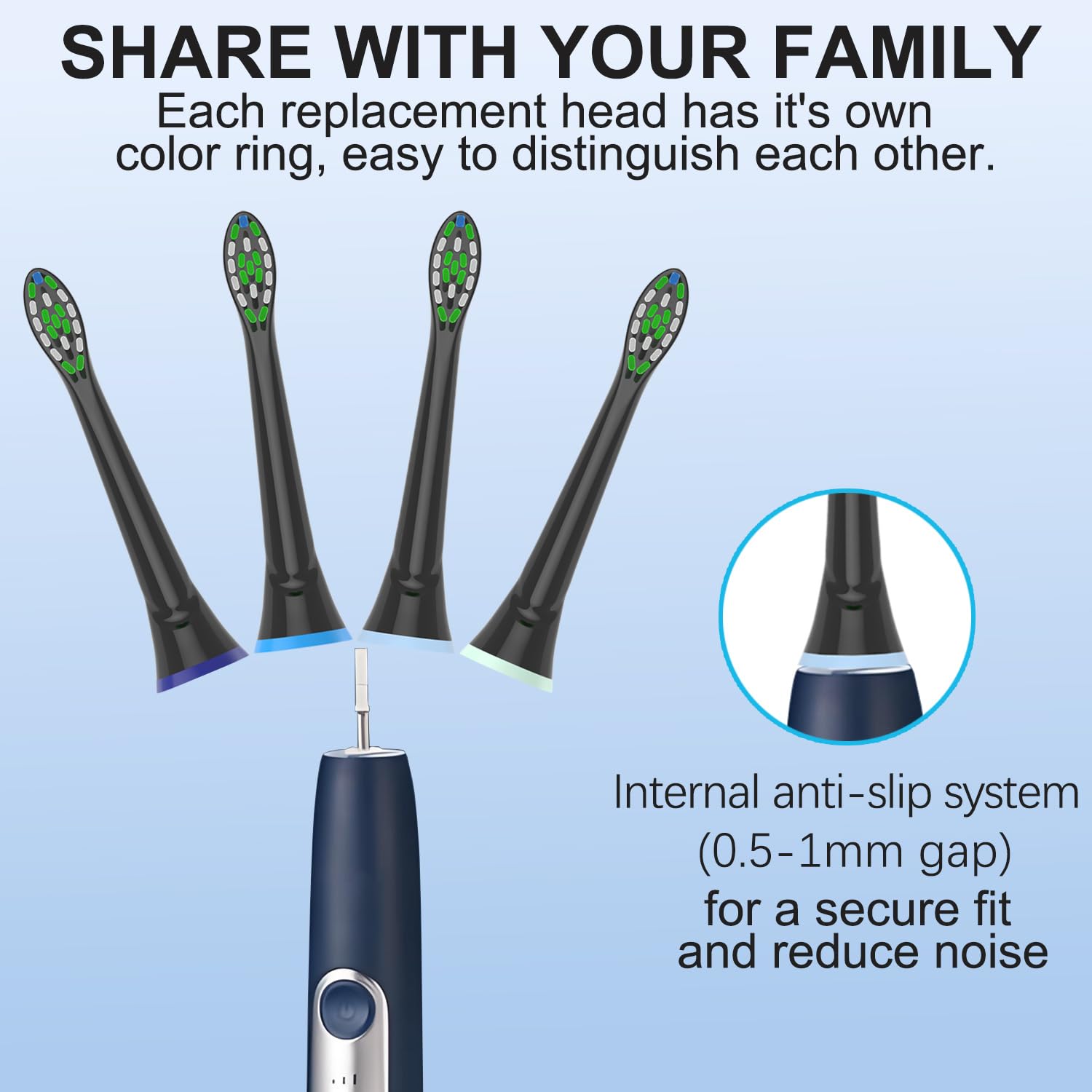 Replacement Brush Heads for Philips Sonicare Electric Toothbrush, Fit Plaque Control, Gum Health, FlexCare, HealthyWhite, Essence+ and EasyClean, 12 Pack (Black) - Available at All In One Marketplace Canada