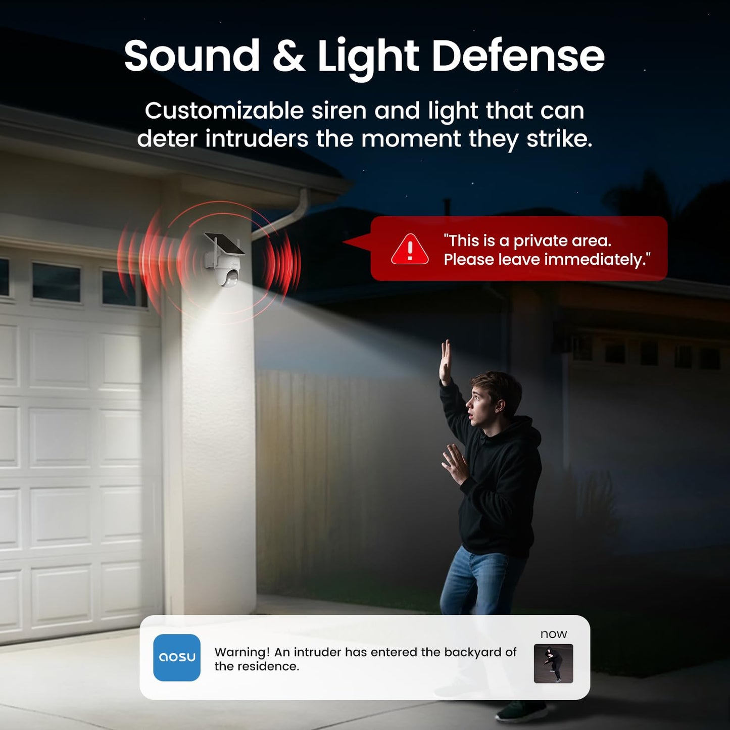 AOSU Security Cameras Outdoor Wireless, 2 Cam-Kit, No Subscription Required, Solar-Powered, Home Security Cameras System with 360° Pan & Tilt, Auto Tracking, 2K Color Night Vision, Easy Setup