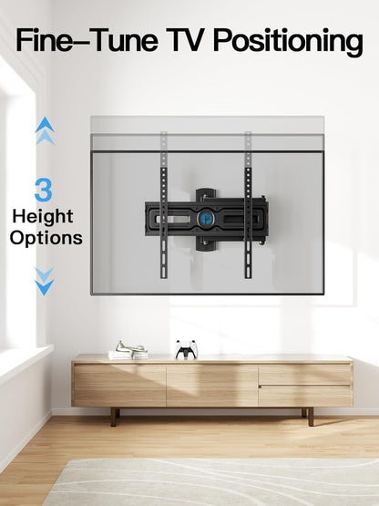Pipishell Full Motion TV Wall Mount for 26-65 Inch TVs up to 77 lbs, Height Adjustable Corner Wall Mount Bracket with Articulating Arm, Swivel Extension Tilt, Max VESA 400x400mm, PIMF9