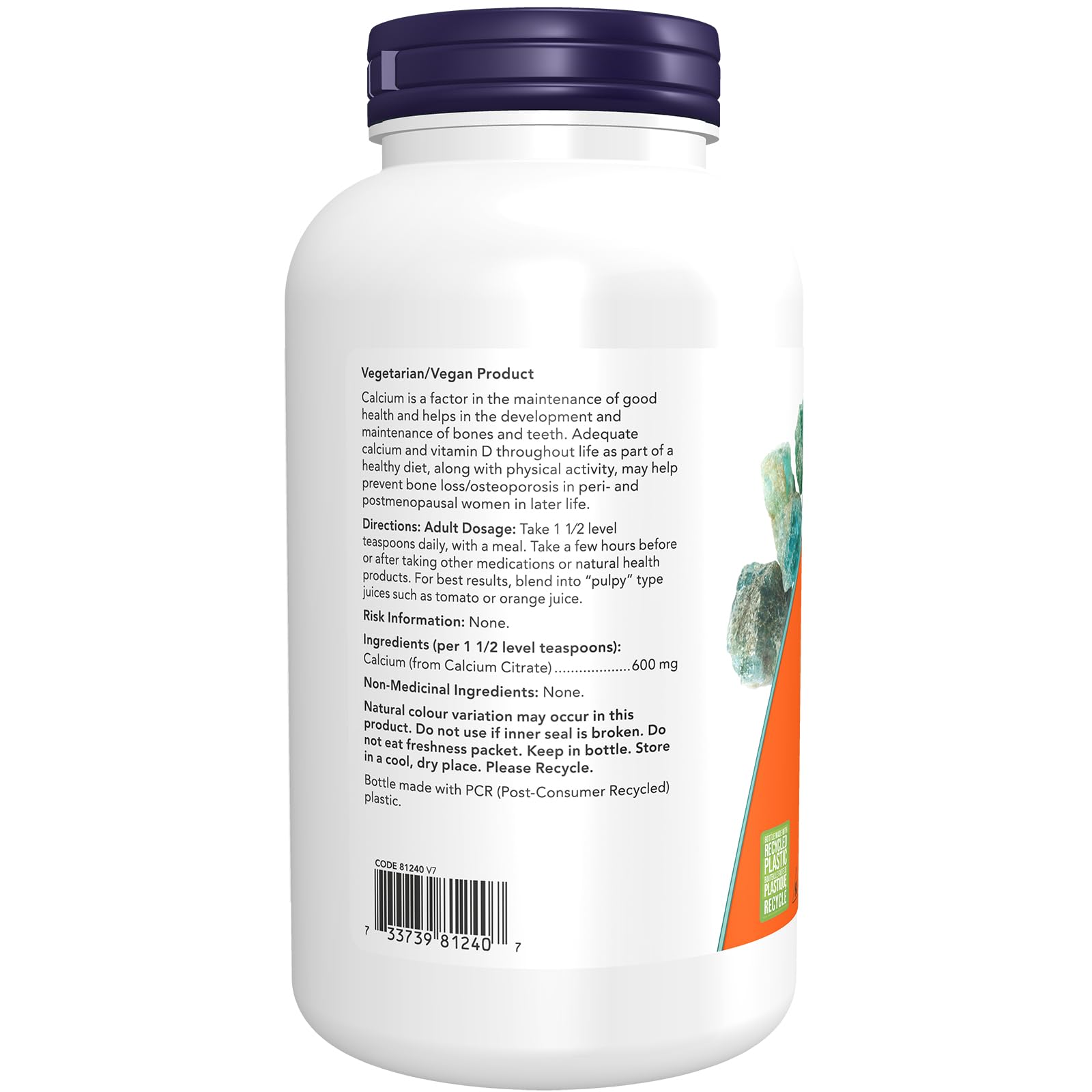 NOW Supplements, Calcium Citrate Powder, Highly Bioavailable Calcium, Supports Bone Health, 227g NOW
