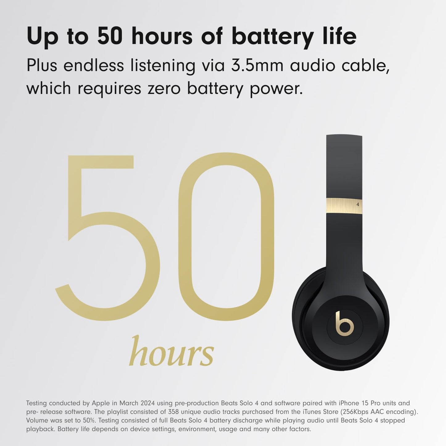 Beats Solo 4 - Wireless Bluetooth On-Ear Headphones, Apple & Android Compatible, Up to 50 Hours of Battery Life - Gold & Black 🍁 All In One Marketplace Canada