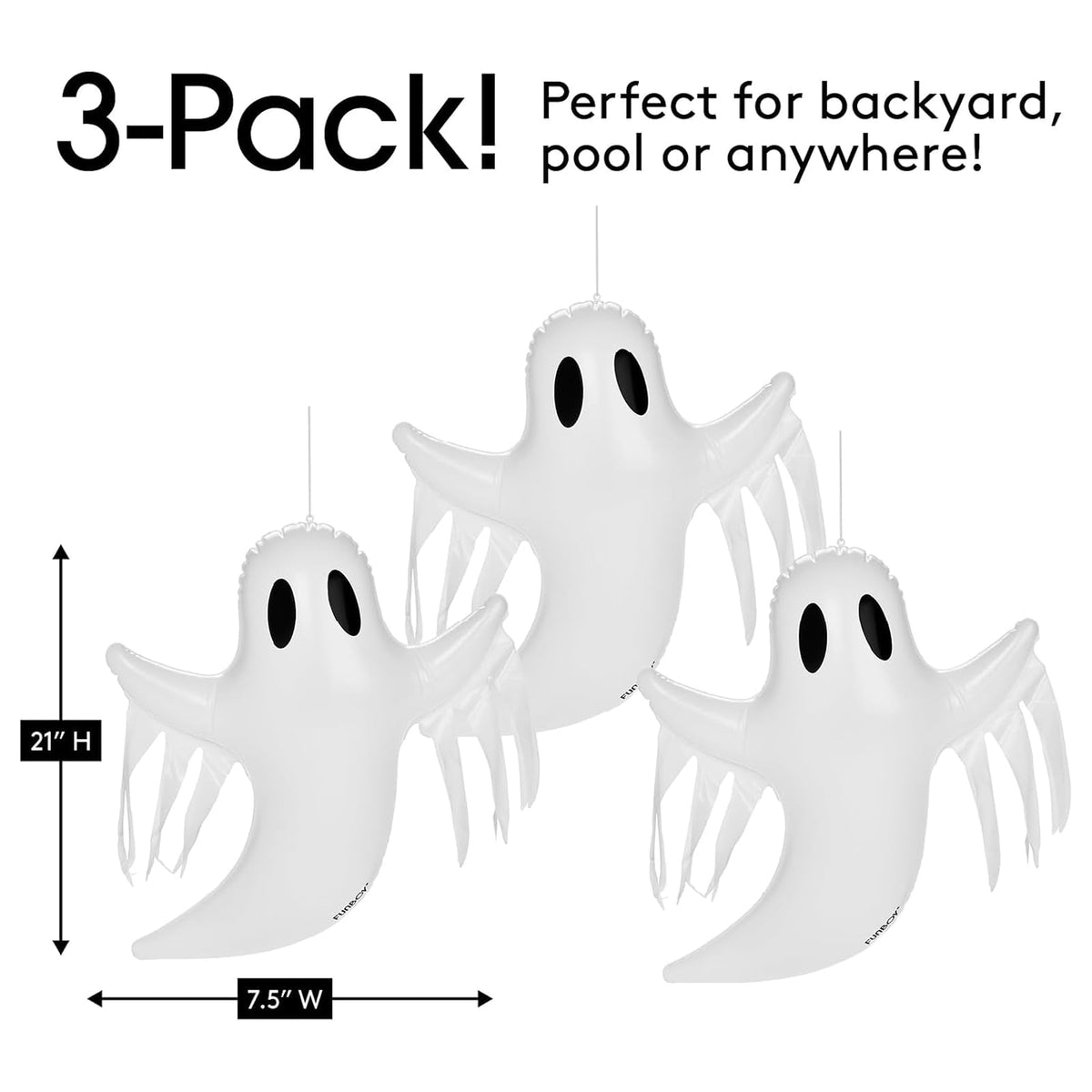 Décorations d'Halloween fantômes suspendus FUNBOY, décor extérieur, lot de 3