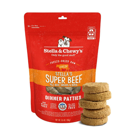 Stella & Chewy’s Freeze Dried Raw Dinner Patties – Grain Free Dog Food, Protein Rich Stella’s Super Beef Recipe – 156g Bag 🍁 All In One Marketplace Canada