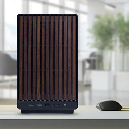 Lian Li A3-mATX-WD-26.3L Micro Form Factor Chassis-No Fans Included-Supports 360mm AIO-Modularity Design-for M-ATX, ITX Motherboard-DAN Cases Collaboration-Wood Front Panel-Black (A3X-WD) Lian Li