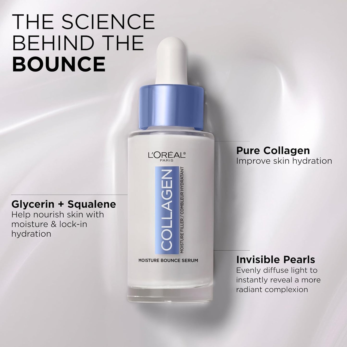 L'Oréal Paris Collagen Serum with Glycerin, Korean Skincare Inspired, Provides 72H Hydration & Glass Skin, Boosts Radiance for Balanced, Bouncy & Radiant Skin, 50ml L'Oreal Paris