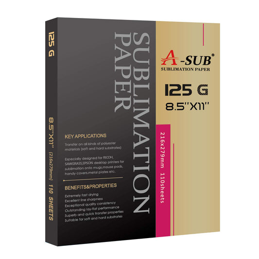 A-SUB Sublimation Paper 8.5x11 Inch 110 Sheets ONLY Compatible with Sublimation Printer and Sublimation Ink 125g - Available at All In One Marketplace Canada