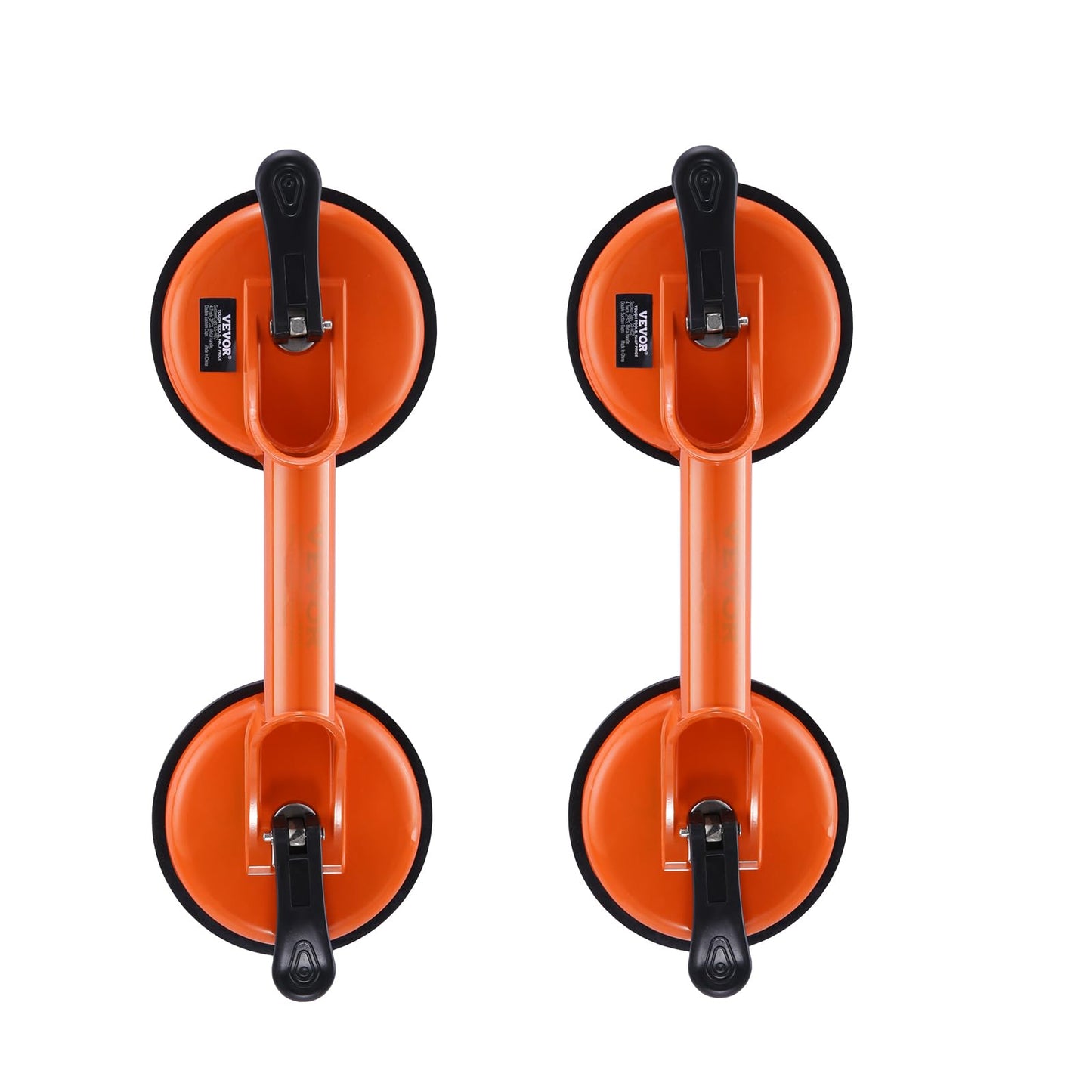 VEVOR Glass Suction Cup, 4.7" 2 Pack 330 lbs Load Capacity, Vacuum Suction Cup with Aluminum Handle, Heavy Duty Industrial Suction Cup Lifter Tool for Glass, Granite, Tile, Metal, Wood Panel Lifting VEVOR