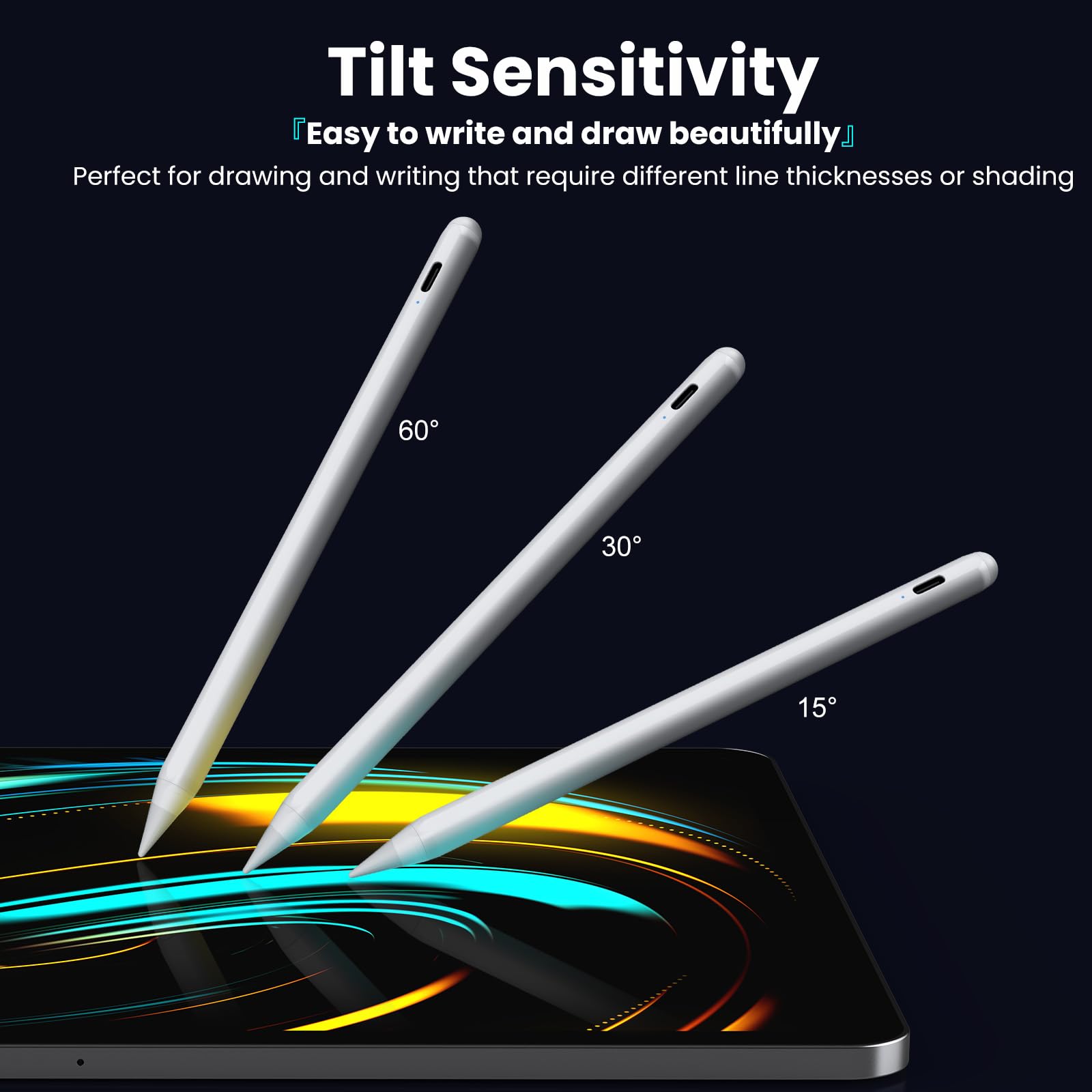 JAMJAKE 5 Mins Fast Charging Stylus Pen for iPad 2018-2026,Palm Rejection Pencil for Apple iPad Compatible with iPad6/7/8/9/10/11,iPad Air 3/4/5/M2/M3/M4,iPad Pro 11"/12.9"/13'',iPad mini 5/6/7,White - Available at All In One Marketplace Canada