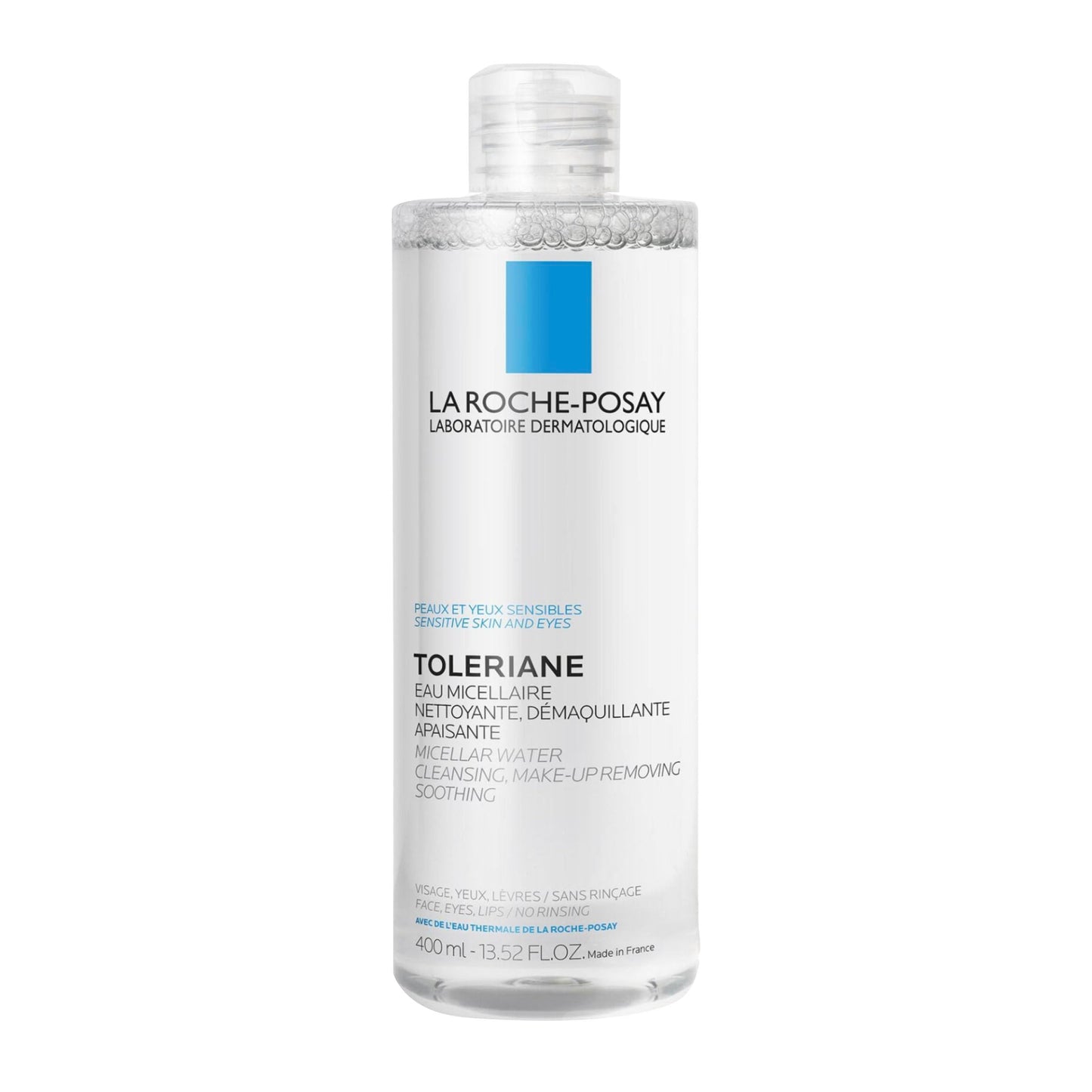 La Roche Posay Toleriane Micellar Water for Ultra Sensitive Skin, Cleanses and Removes Makeup, formulated with Glycerin & Thermal Spring Water, Hypoallergenic, Recommended by Dermatologists, 400ml La Roche-Posay