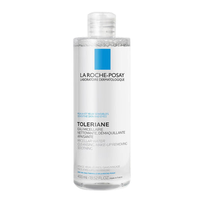 La Roche Posay Toleriane Micellar Water for Ultra Sensitive Skin, Cleanses and Removes Makeup, formulated with Glycerin & Thermal Spring Water, Hypoallergenic, Recommended by Dermatologists, 400ml La Roche-Posay