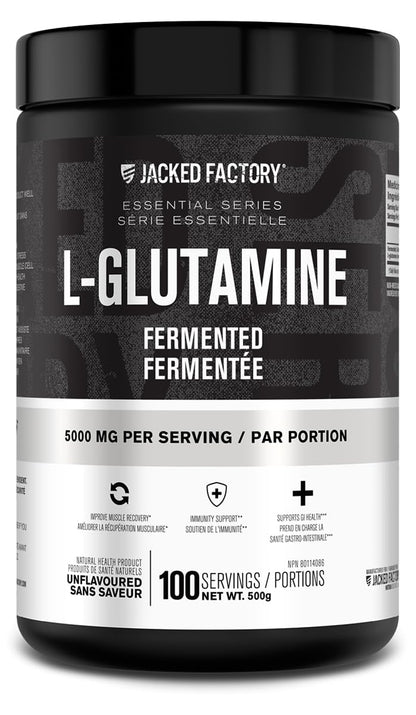 L-Glutamine Powder 500g, 100 Servings - Vegan Fermented L Glutamine for Post Workout Muscle Recovery, Immunity, Digestive Health - Tested & Trusted, No Artificial Fillers - Unflavored - Available at All In One Marketplace Canada