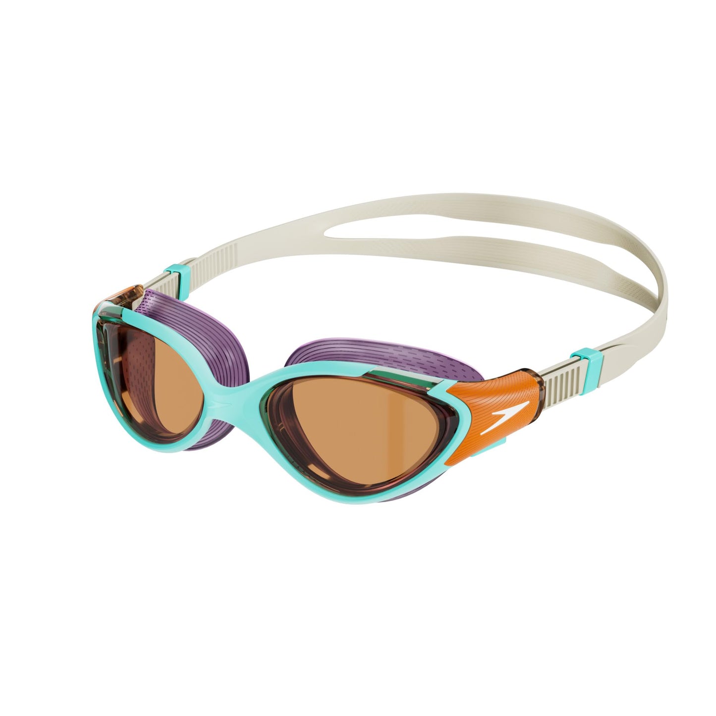 Speedo Women's Swim Goggle Biofuse 2.0 - Marine Blue/Pumpkin Spice/Pale Tan, One Size 🍁 All In One Marketplace Canada