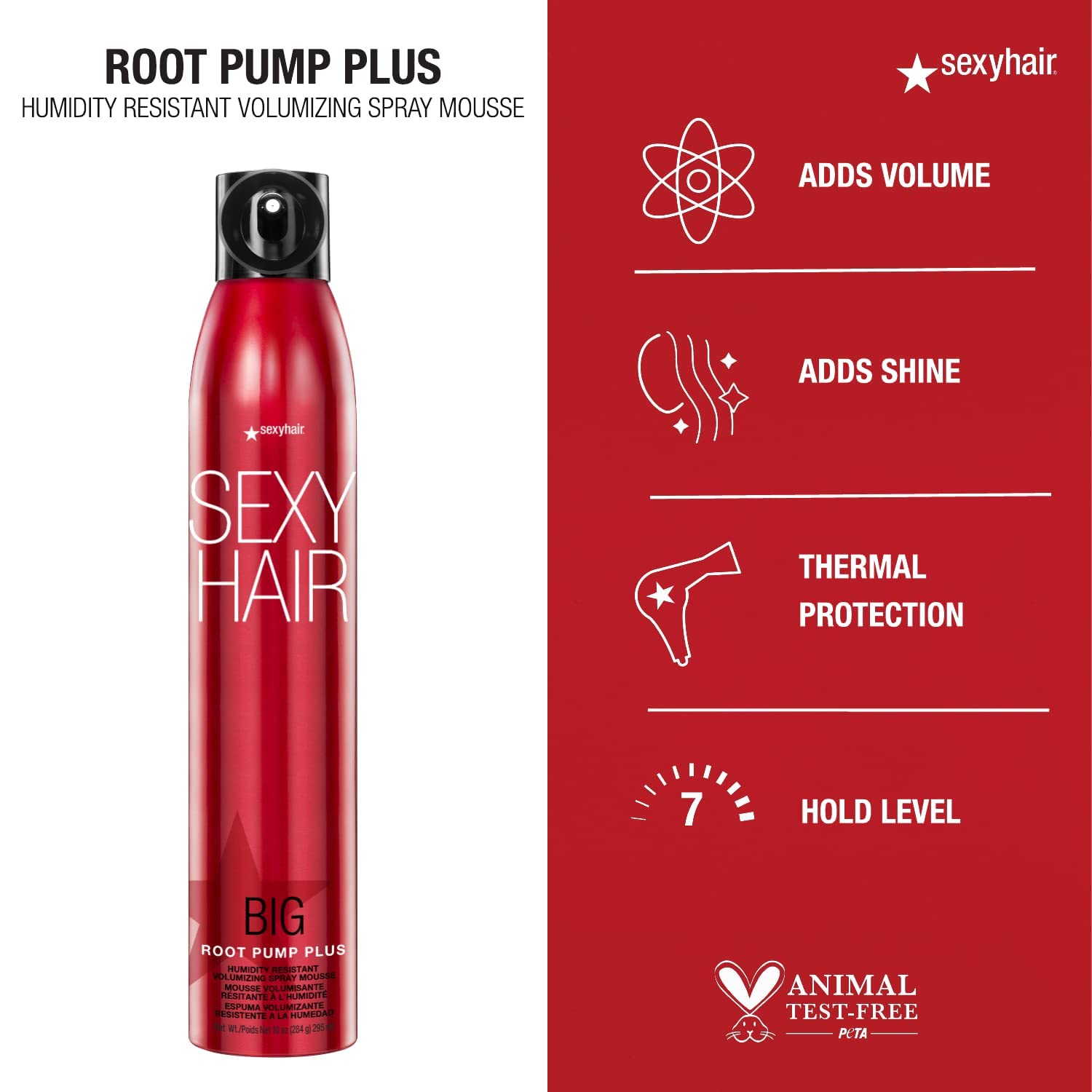 SexyHair Big Root Pump Plus Volumizing Spray Mousse, 10 Oz | Volume with High Hold | Up to 72 Hour Humidity Resistance - Available at All In One Marketplace Canada