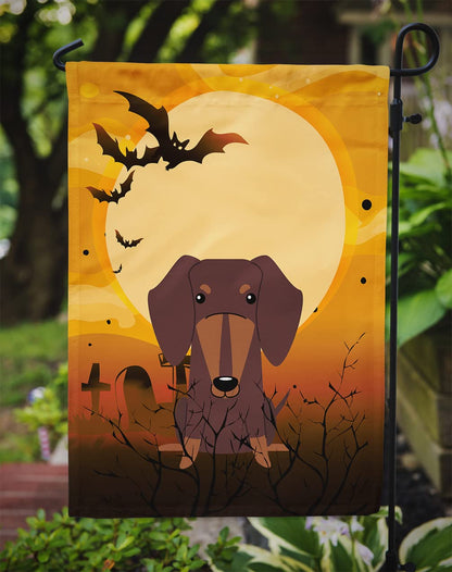 Caroline's Treasures BB4397GF Halloween Dachshund Chocolate Garden Size Flag, Small, Multicolor