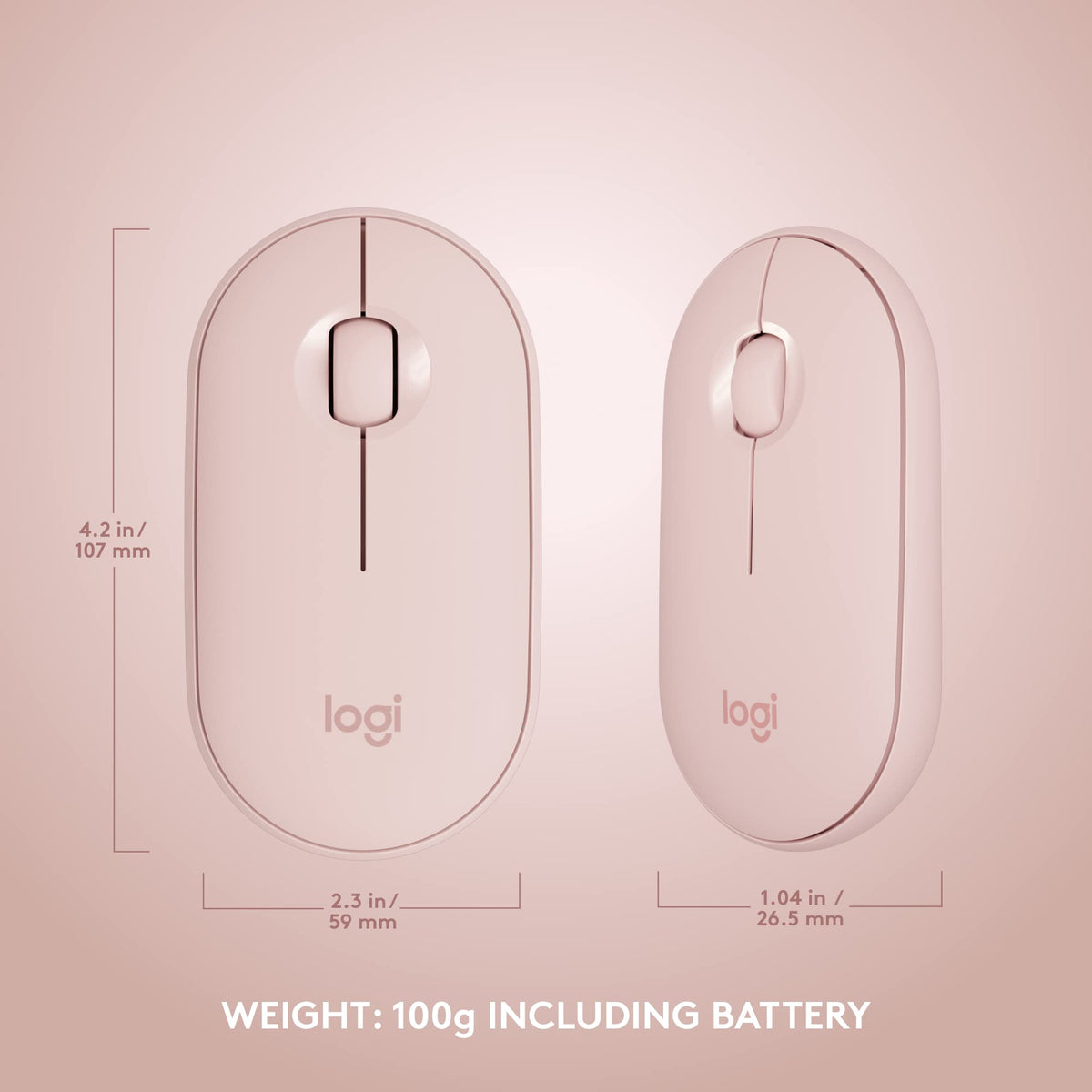 Logitech MK470 Slim Wireless Combo Compact Keyboard and Mouse - Rose