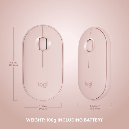 Logitech MK470 Slim Wireless Combo Compact Keyboard and Mouse - Rose