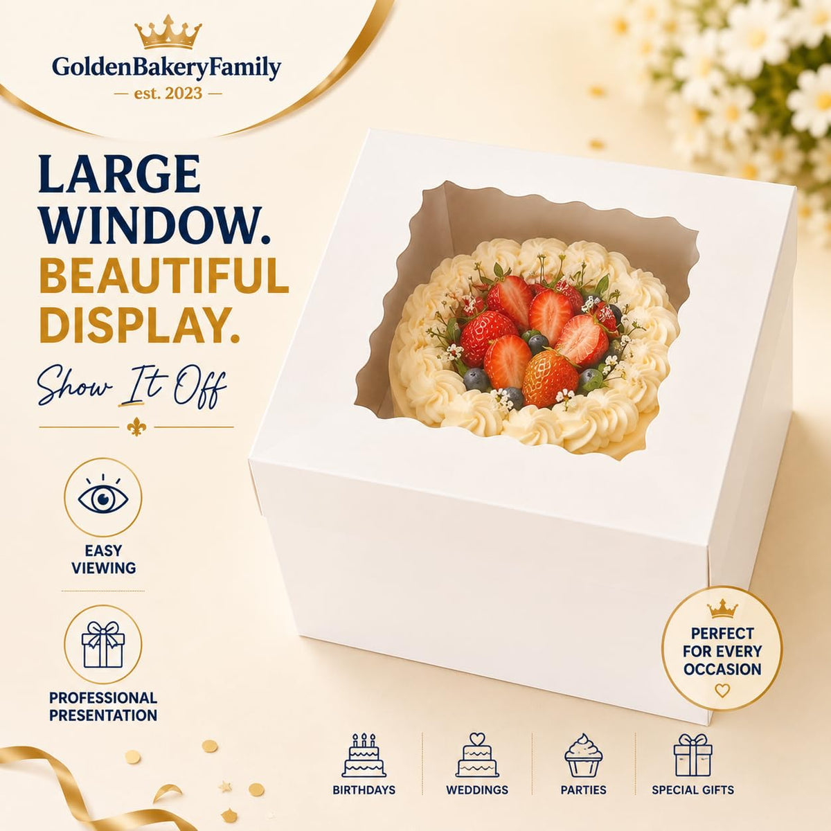 12 in Cake Boxes,20 Pack Cake Boxes with Cake Boards(10 Boxes & 10 Boards) 🍁 All In One Marketplace Canada