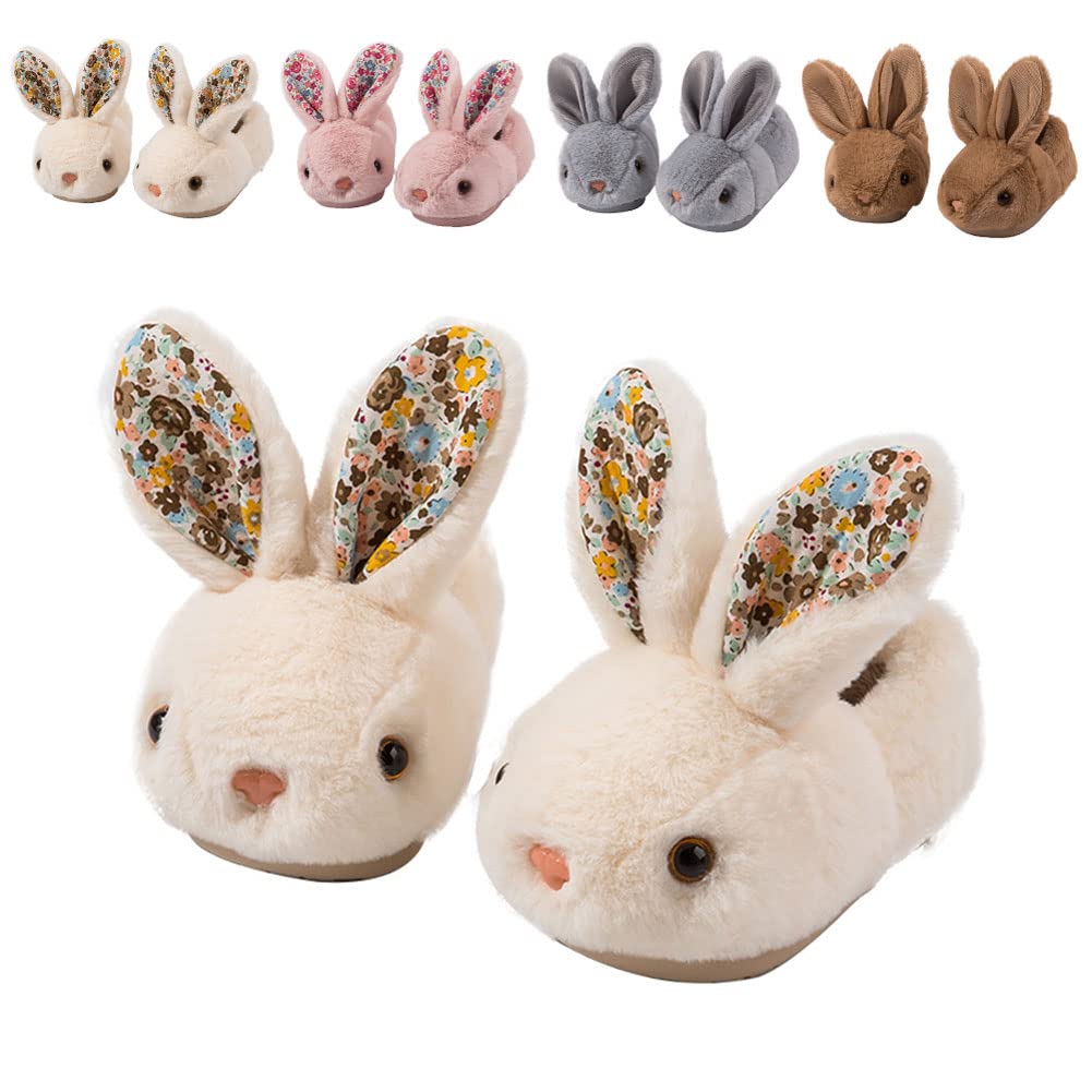 Fadezar Toddler Slippers Girl Boy House Slipper Kids Rabbit Winter Slipper Warm Bunny Slippers Soft Plush Indoor Girls Boys Slipper Cover Heel White 5-6 toddler CN 140 🍁 All In One Marketplace Canada
