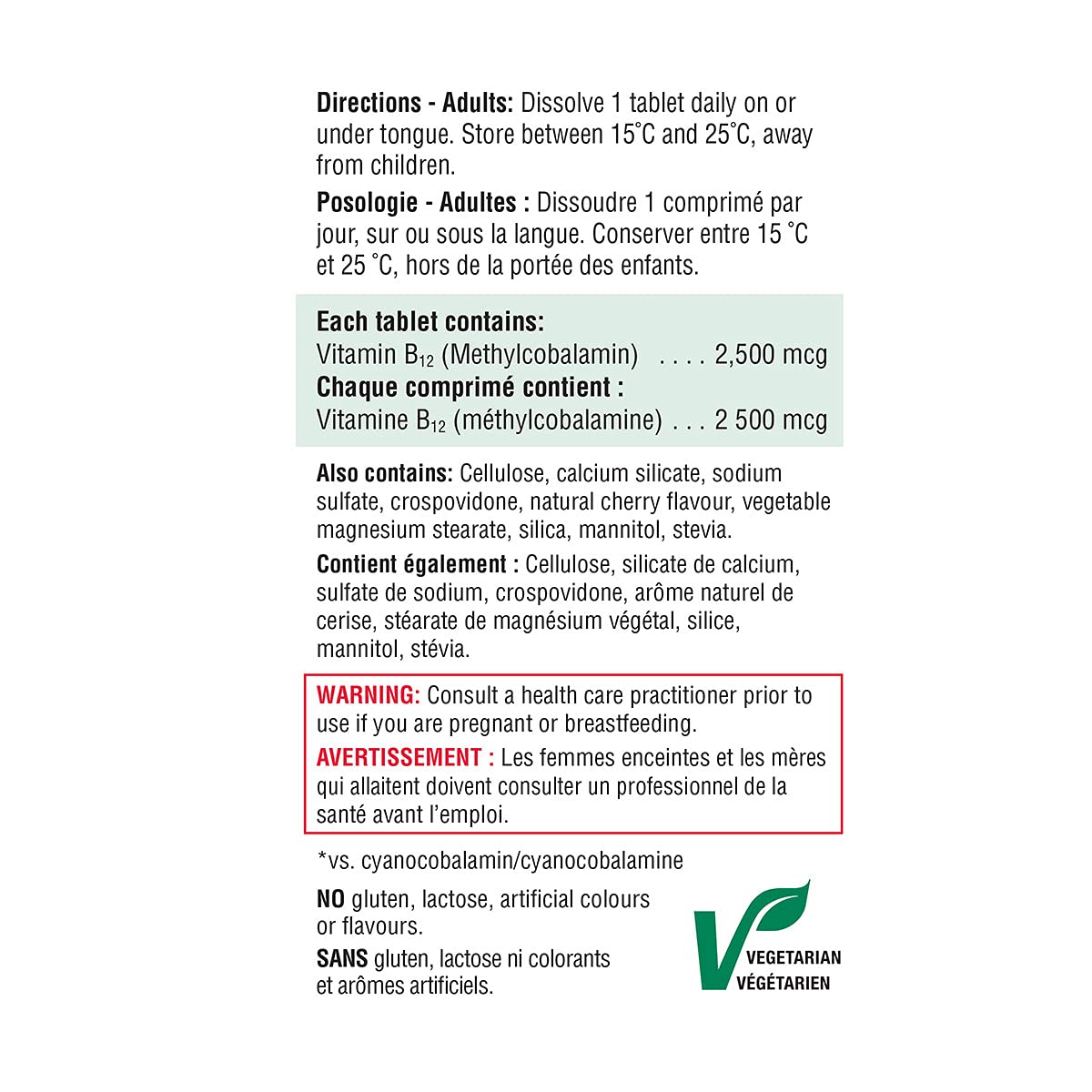 Jamieson Vitamin B12 2,500 mcg Fast Dissolve, 60 Sublingual Tablets, Natural Cherry Flavour. Methylcobalamin, Supports Energy Production and Metabolism. Vegetarian, Proudly Canadian - Available at All In One Marketplace Canada
