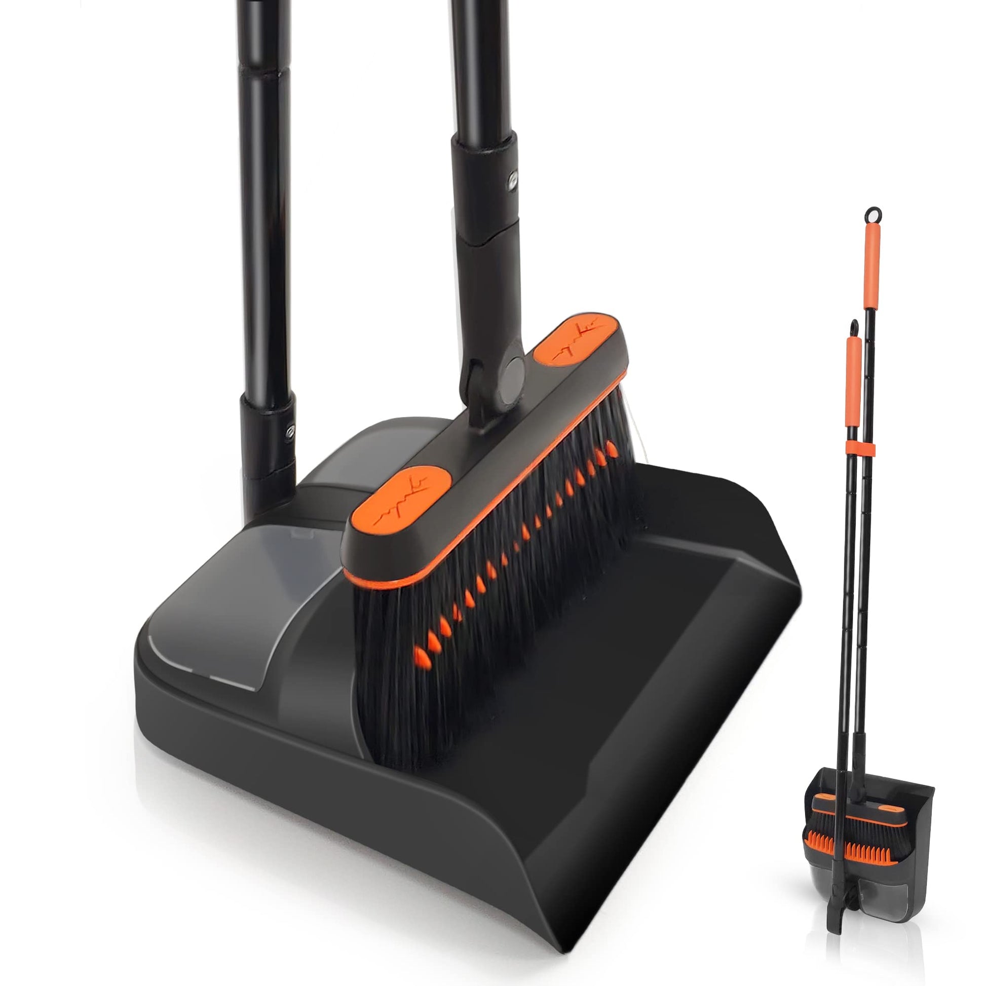 JEHONN Broom and Dustpan Set for Home, Long Handle Lightweight 180 Degree Rotating Broom Set Indoor, Upright Standing Dust Pan with Comb Teeth, Store Sweep Set for Room Kitchen Office Lobby - Available at All In One Marketplace Canada