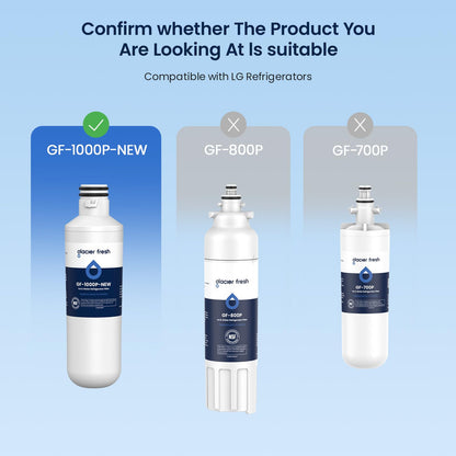 GLACIER FRESH Water Filter LT1000PC Compatible with LG LT1000P, LT1000P/PC/PCS, LT-1000PC, MDJ64844601, 9980 Water Filter, and LT120F, ADQ73214404 Air Filter Combo, 3 Pack - Available at All In One Marketplace Canada