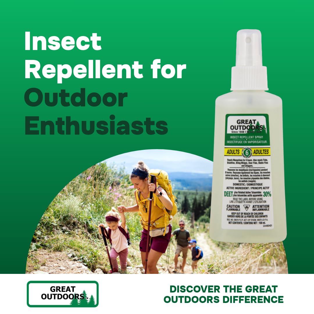 Great Outdoors Insect Repellent 30% DEET Pump Spray, 150mL Great Outdoors