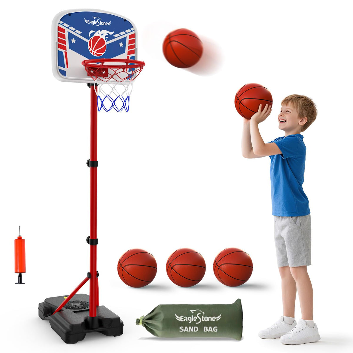 EagleStone Kids Basketball Hoop with Stand Adjustable Height Indoor Outdoor 🍁 All In One Marketplace Canada