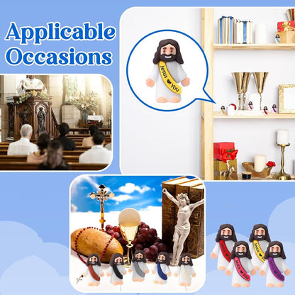 100 Pack Little Jesus Figures, Mini Jesus Figurines in Bulk, Love You for Easter Egg Filling Little Tiny Figures for Church Christmas Party Favors Baptism Gifts (Mix Color 10) 🍁 All In One Marketplace Canada