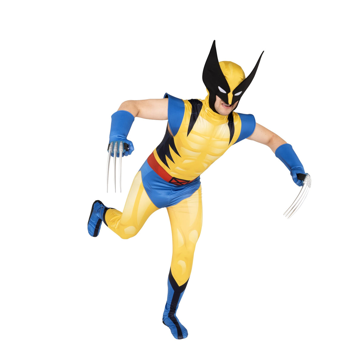 MARVEL Wolverine Official Adult Deluxe Zentai Halloween Costume - (L)