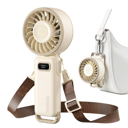 Diveblues Portable Hand Fan - Mini USB Rechargeable Handheld Fan Up to 12 Hours Cooling, 1-100 Speed Personal Fan with Turbo Airflow, 180° Foldable Desk Fan for Office & Bedroom & Travel & Commuting - Available at All In One Marketplace Canada