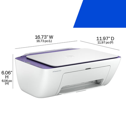 HP DeskJet 2942 All-in-One Printer - Violet Tulip