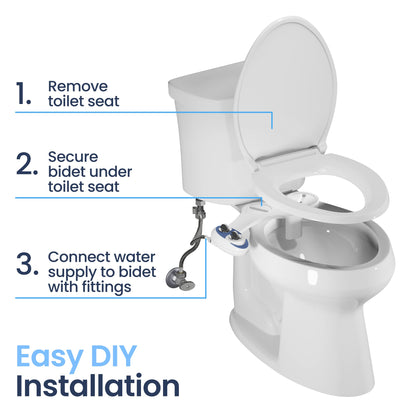 LUXE Bidet NEO 120 - Single Nozzle, Self-Cleaning, Non-Electric Bidet Attachment for Toilet Seat, Adjustable Water Pressure, Rear Wash (White)