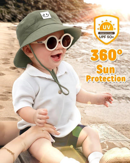 FURTALK Baby Sun Hat Smile Face Toddler Boys Girls Bucket Hat for Kids 0-5 Years - Available at All In One Marketplace Canada