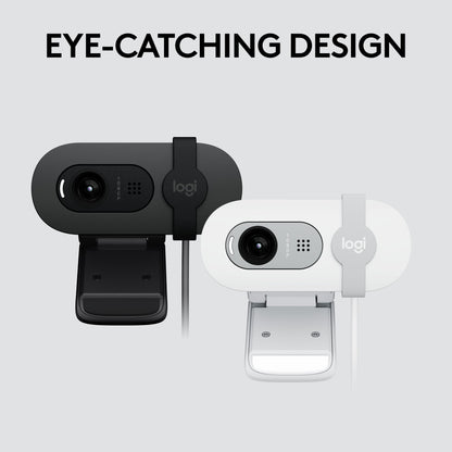 Logitech Brio 100 Full HD 1080p Webcam for Streaming and Meetings - White