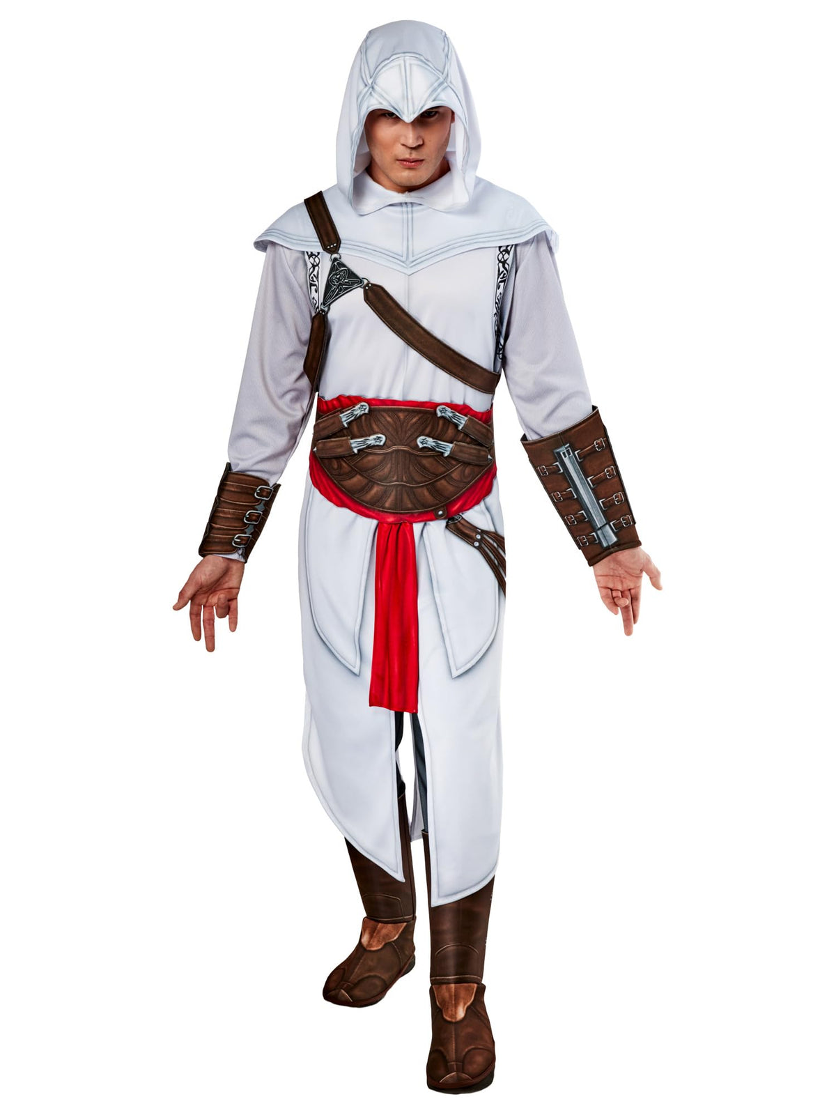 Rubies Men's Assassin's Creed Altair Deluxe Costume Jumpsuit with Cloak for Themed Parties and Halloween, Large, As Shown, Large