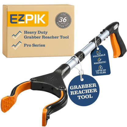 EZPIK® PRO 36" Long Reach Grabber Tool for Elderly - 90 cm Folding Magnetic Pick Up Stick - Grabber Stick for Disabled with Rotating Head - Available at All In One Marketplace Canada
