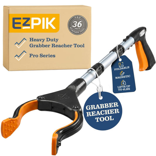 EZPIK® PRO 36" Long Reach Grabber Tool for Elderly - 90 cm Folding Magnetic Pick Up Stick - Grabber Stick for Disabled with Rotating Head - Available at All In One Marketplace Canada