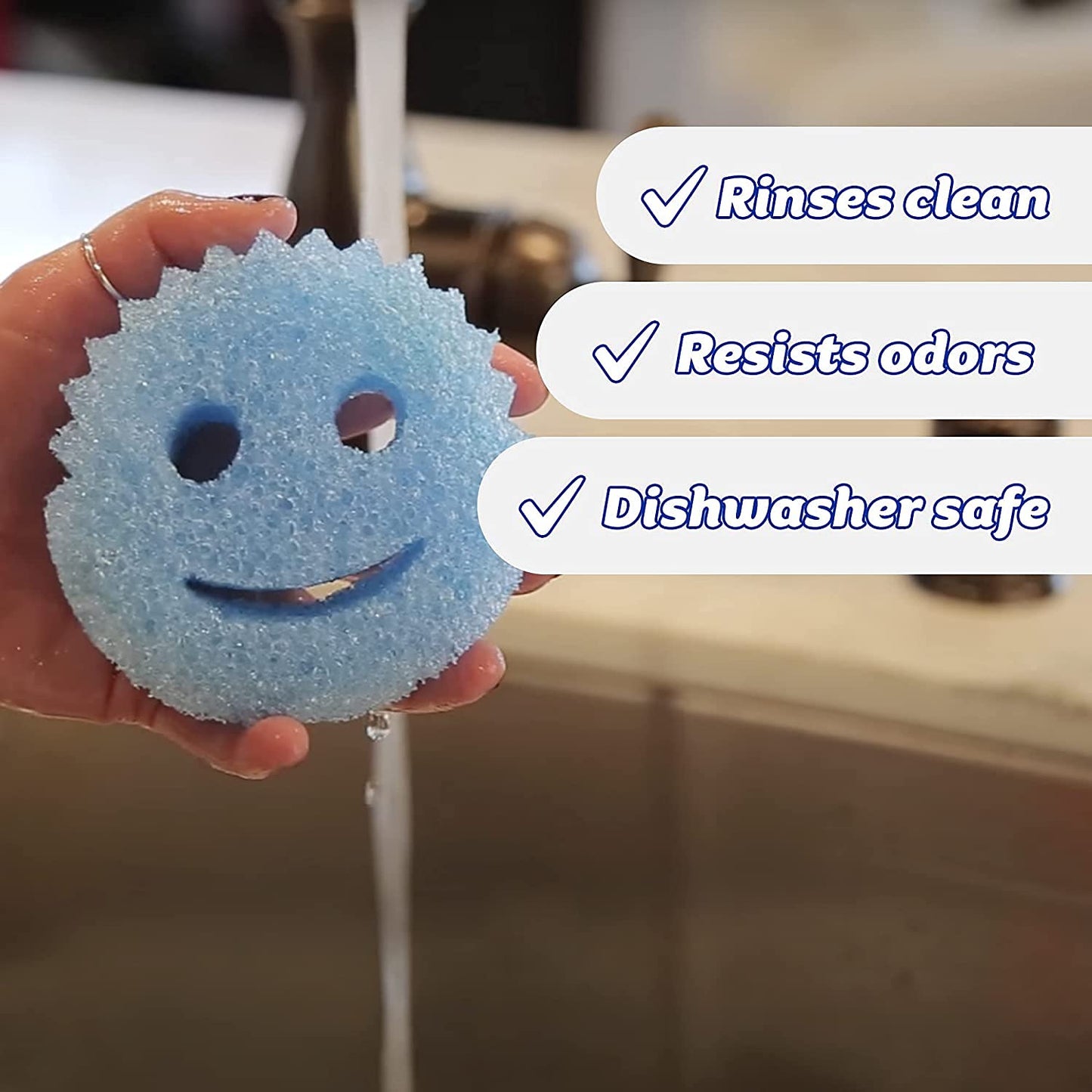 Scrub Daddy Sponge Set - Colors - Scratch-Free Scrubbers for Dishes and Home, Odor Resistant, Soft in Warm Water, Firm in Cold, Deep Cleaning, Dishwasher Safe, Multi-use, Functional, 4ct - Available at All In One Marketplace Canada