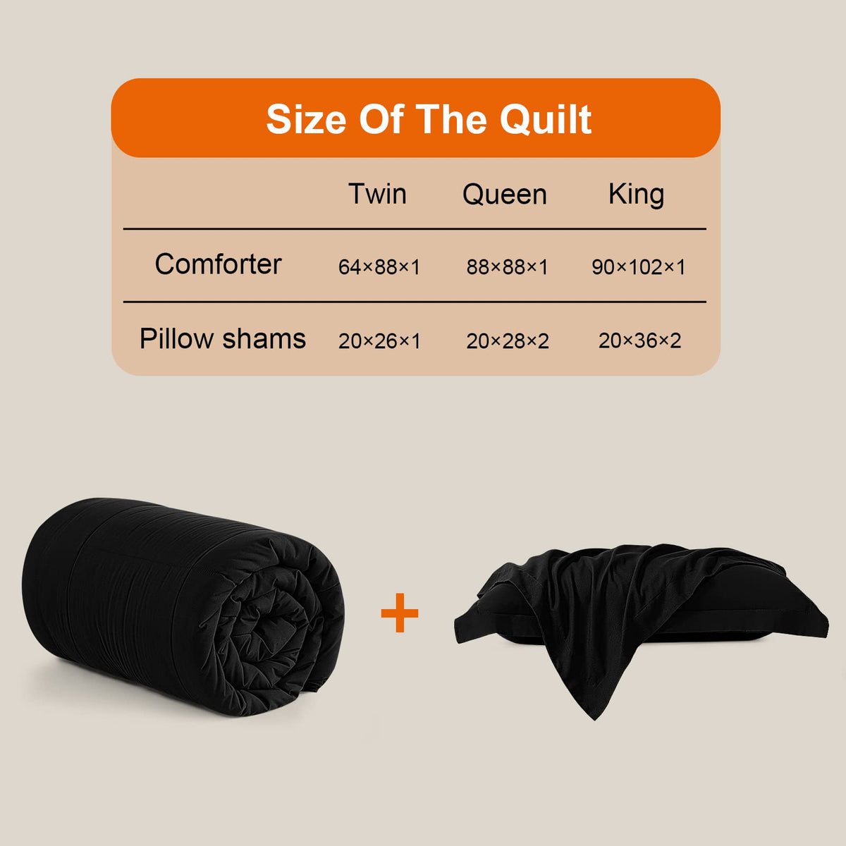 All Season Queen Comforter Set 3 PCs Soft Quilted Down Alternative Comforter+2 Pillow Shams with Corner Tabs,Winter Summer Warm Fluffy,Machine Washable(Black, Queen) 🍁 All In One Marketplace Canada