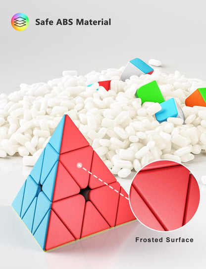 Vdealen Speed Cube Set, 2x2x2 3x3x3 Pyramid Magic Cube Set, Puzzle Cube Toys Birthday Party Christmas Stocking Stuffers Gift for Kids Teens Adults(Stickerless) 🍁 All In One Marketplace Canada