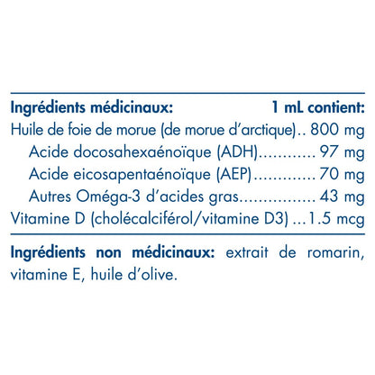Nordic Naturals Baby's DHA Liquid - Omegas From Arctic Cod Liver Oil with Vitamin D3, Safe and Effective for Babies, 60 mL - Available at All In One Marketplace Canada