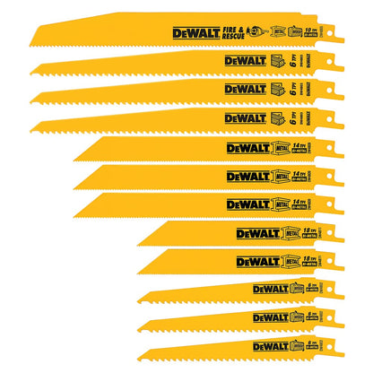 DEWALT Reciprocating Saw Blades, Bi-Metal Set with Case, 12-Piece (DW4892) - Available at All In One Marketplace Canada