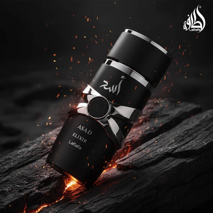 Lattafa Asad Elixir – Spicy, Woody, Amber, Warm – Eau de Parfum Spray Long-Lasting Fragrance for Men, 3.4 Ounce / 100 ml