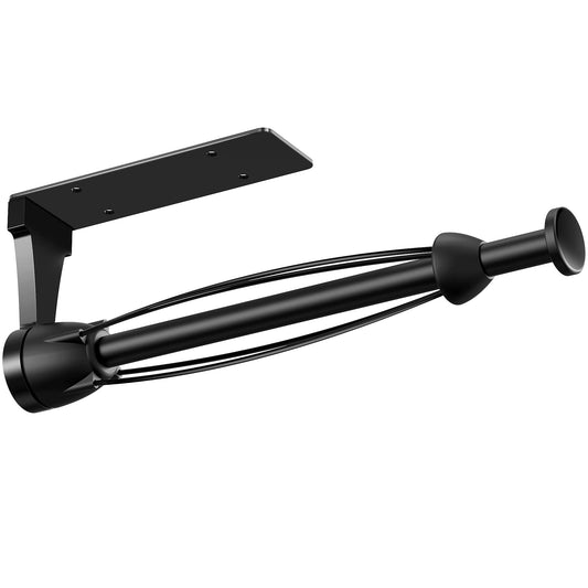 VEHHE Paper Towel Holder Under Cabinet with Ratchet System, Single Hand Operable Paper Towel Holder Wall Mount with Damping Effect, Self-Adhesive Papers Towels Holders or Drilled for Kitchen (Black) - Available at All In One Marketplace Canada