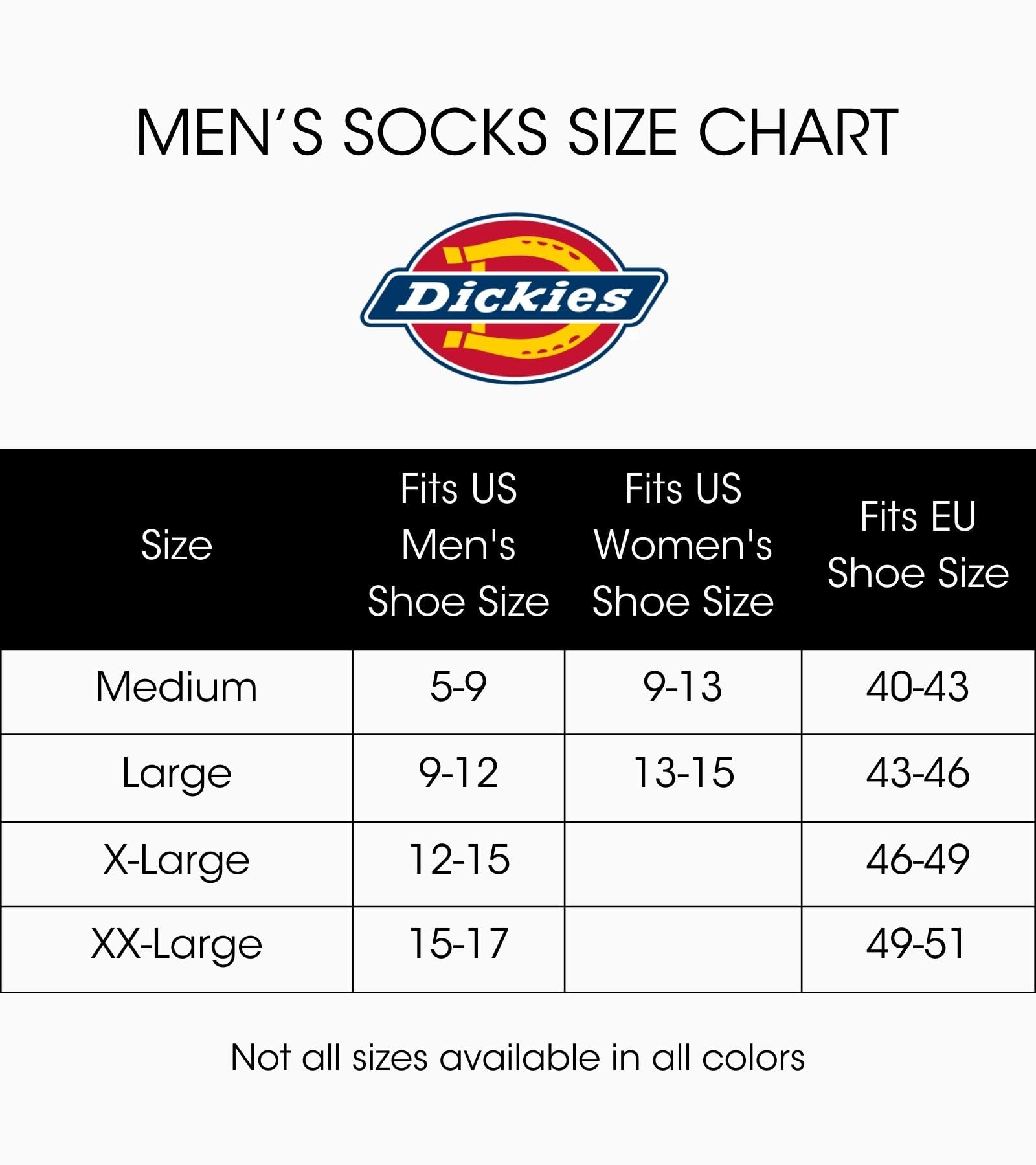Dickies Men's Multi-Pack Dri-tech Moisture Control Boot-Length Socks, Black (6 Pairs), Shoe Size: 6-12 - Available at All In One Marketplace Canada