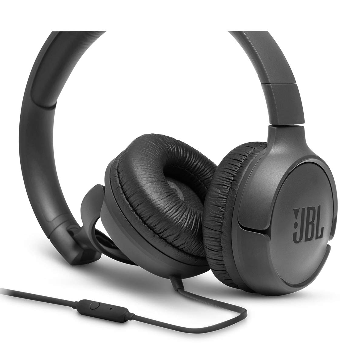 JBL Tune 500 Wired On-Ear Headphones with One-Button Remote/Mic - Black JBL