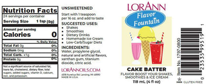 LorAnn Cake Batter (White) Flavor Fountain, 4 oz Bottle 🍁 All In One Marketplace Canada