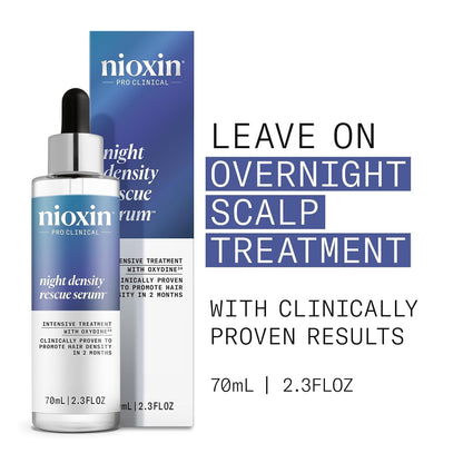 Nioxin Night Density Rescue Serum | Overnight Hair Thickening Serum | Protects Against Hair Breakage | Intensive Treatment with Oxydine | 2.4 Fl oz | 70 ml NIOXIN