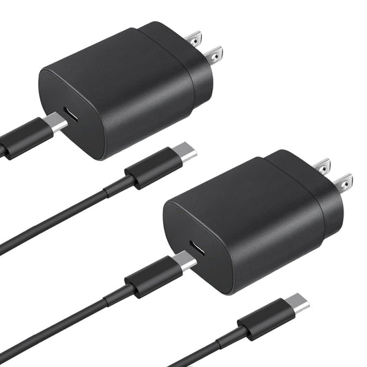 USB C Chargers，25W USB C Wall Charger Fast Charging，Fast Charger Type C for Samsung Galaxy S25 Ultra/S25/S25+/S24+/S24 Ultra/S24/S24+/S23 Ultra/S22 Ultra/S21【2 Pack】