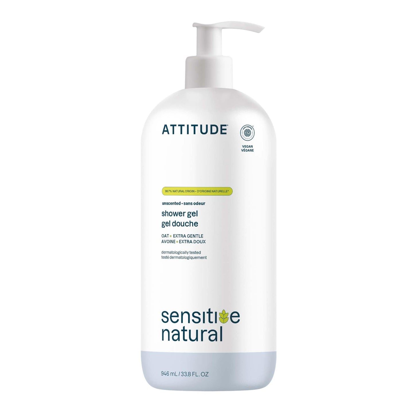 ATTITUDE Body Wash for Sensitive Skin, EWG Verified Shower Gel, Soothing Oat, Dermatologically Tested, Plant and Mineral-Based, Vegan Personal Care, Unscented, 946 mL 🍁 All In One Marketplace Canada